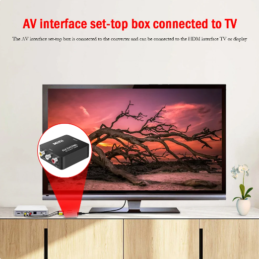 Mini RCA AV to HDMI Converter Adapter Up Scaler 1080P HDTV