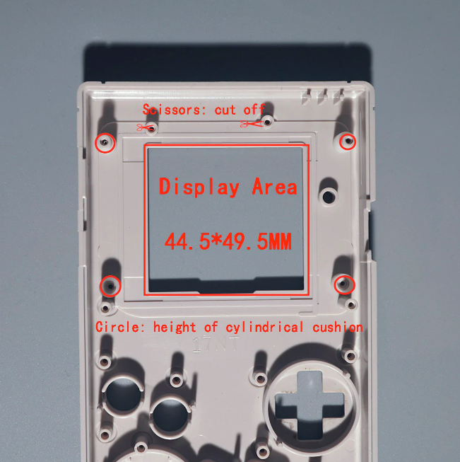Game Boy DMG Retro Pixel Backlight IPS LCD Kit Cut line