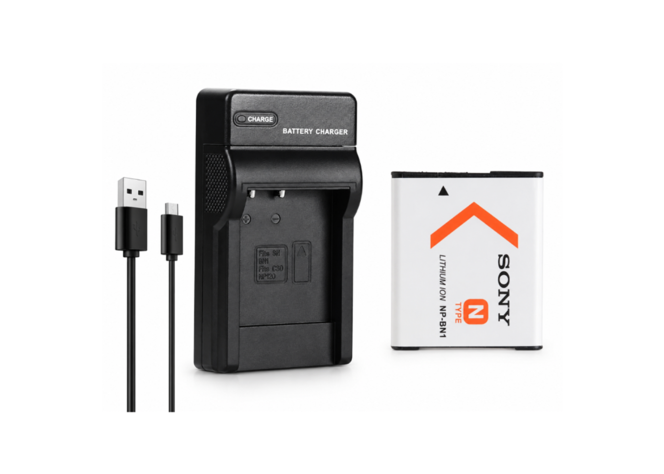 Sony NP-BN1 Replacement Battery (630mAh) &amp; Battery Charger Kit