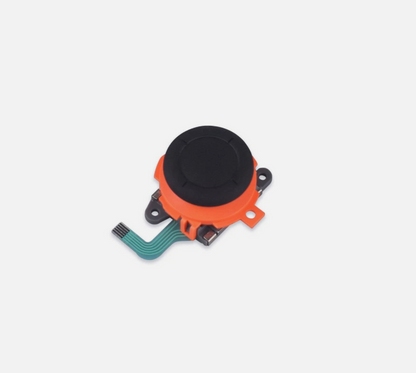 Nintendo Switch 2 Joystick Replacement with black and orange parts on a white background