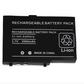 Black rechargeable battery pack with text and symbols on a white background