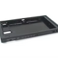 Black plastic tray on a white background