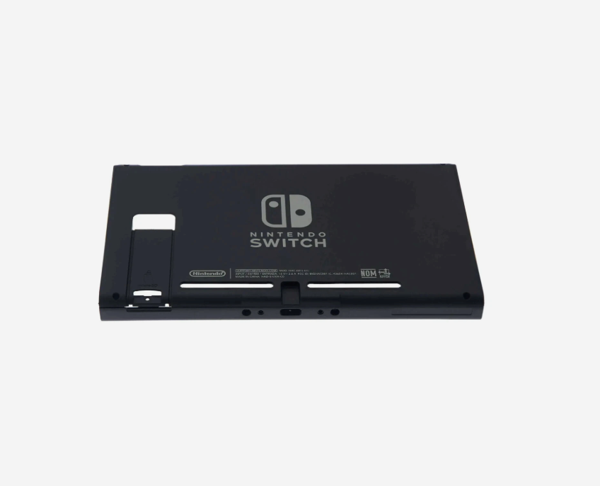 Back view of a Nintendo Switch console on a white background