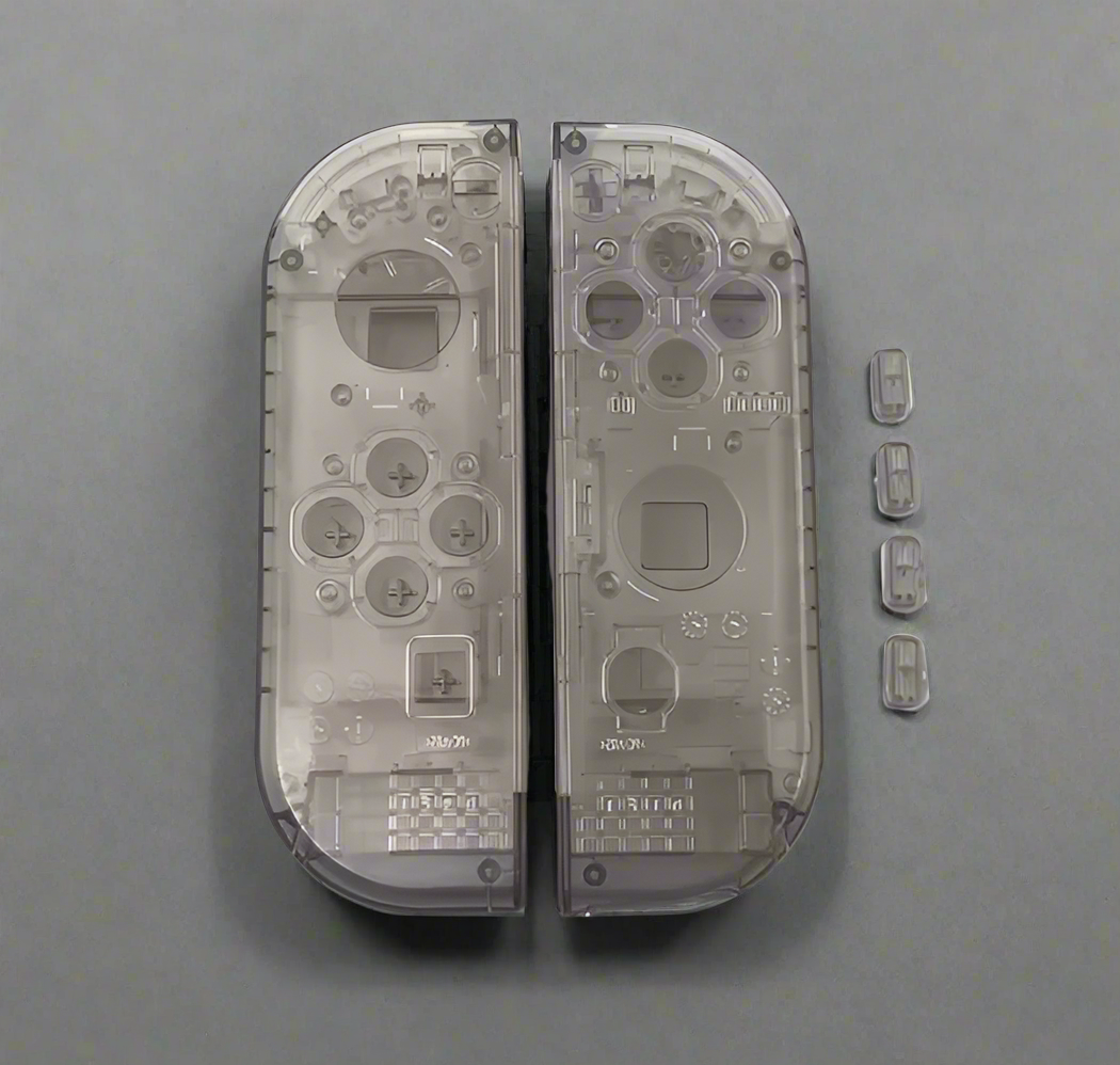 Clear grey plastic shell for joy con