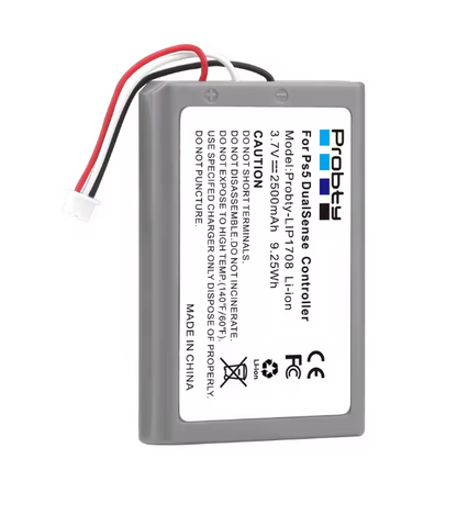 Probty battery pack with wires on a white background