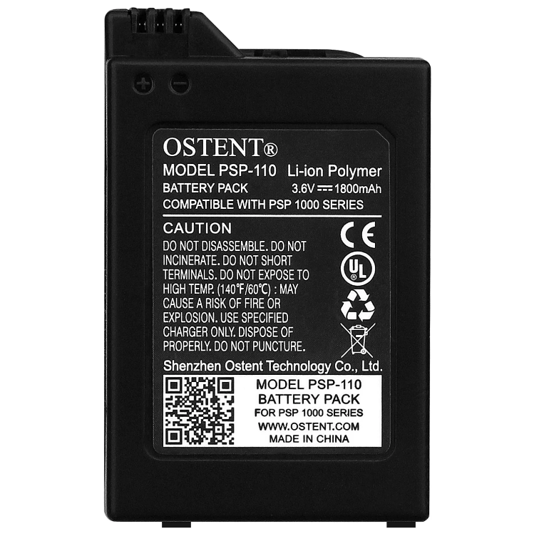 OSTENT PSP 1000 Replacement Battery – 1800mAh 3.6V BACK